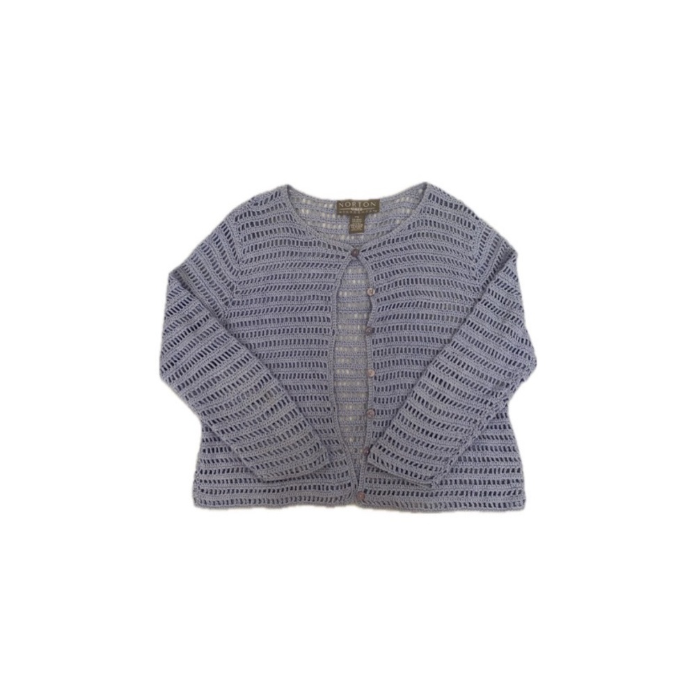 Vintage Light Purple Crochet Cardigan